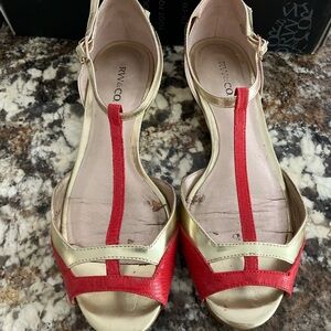 Red and gold sandals